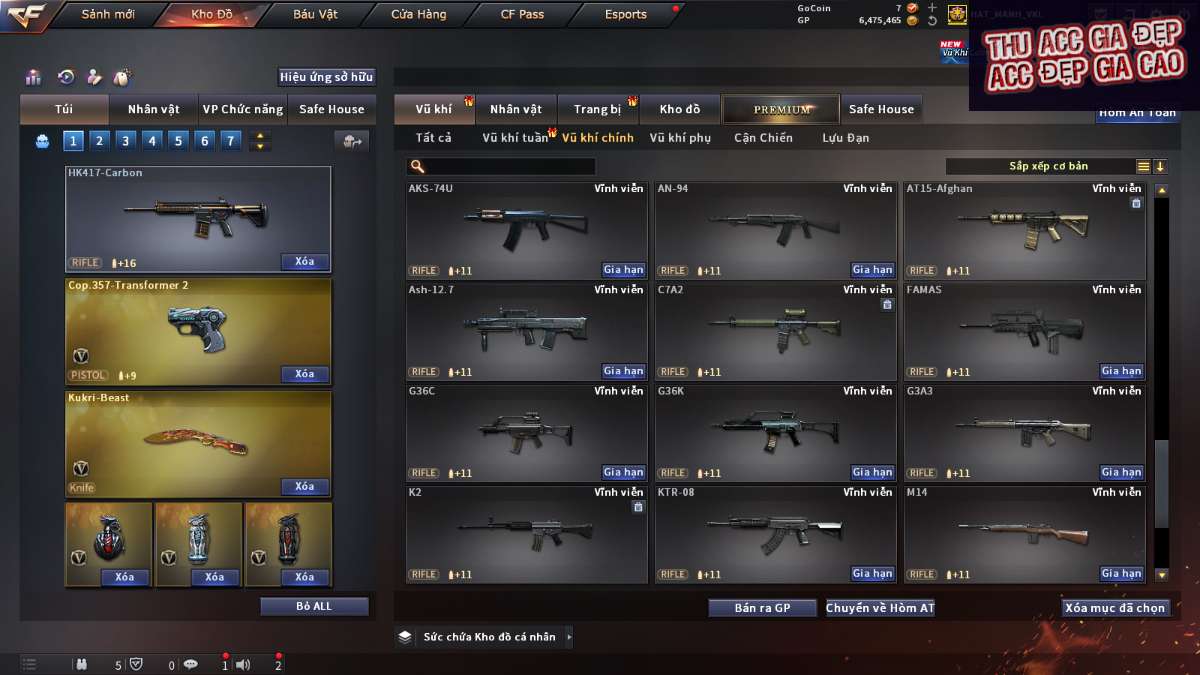 shop acc cf uy tin gia re